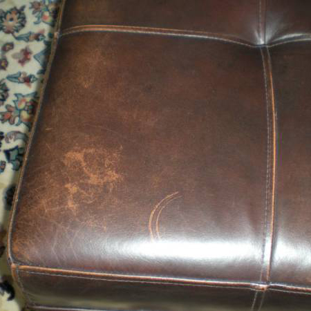 Drink Rings and Color Loss on Leather Before
